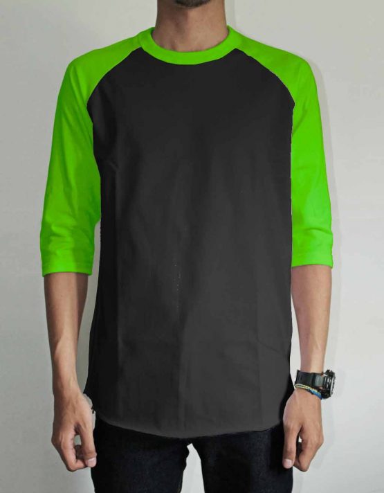 Raglan Tangan Hitam Hijau Fuji Konveksi Jual 